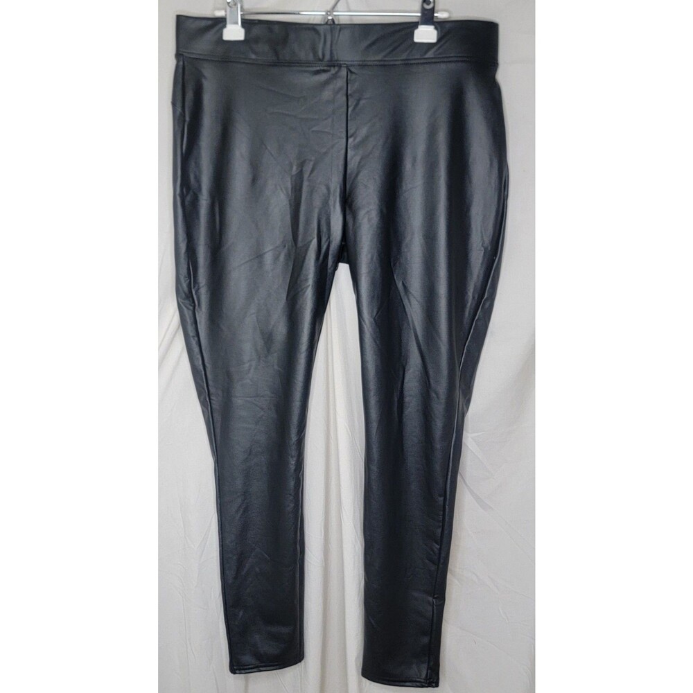 Fashion Nova Womens 2X Faux Leather Pants Black Stretch High Rise Legging